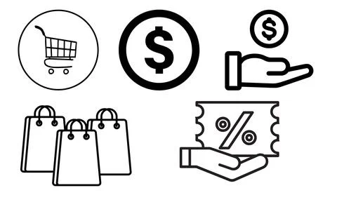 High resolution icon packs on white background, black icons on white Stock Illustration
