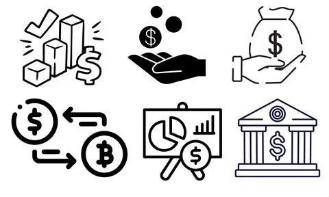 High resolution icon packs on white background, black icons on white Stock Illustration