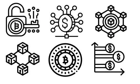 High resolution icon packs on white background, black icons on white Stock Illustration