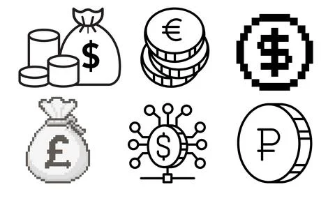 High resolution icon packs on white background, black icons on white Stock Illustration