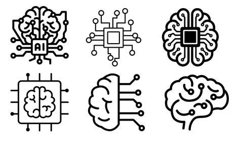High resolution icon packs on white background, black icons on white Stock Illustration