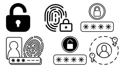 High resolution icon packs on white background, black icons on white Stock Illustration