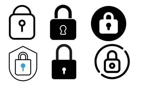 High resolution icon packs on white background, black icons on white Stock Illustration