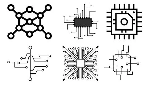 High resolution icon packs on white background, black icons on white Stock Illustration