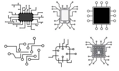 High resolution icon packs on white background, black icons on white Stock Illustration