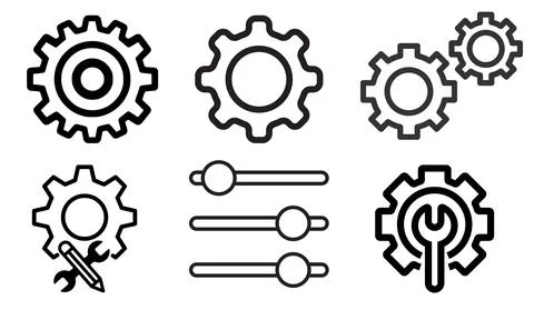 High resolution icon packs on white background, black icons on white Stock Illustration