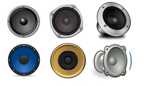 High resolution illustration icons pack of audio on white background Stock Illustration