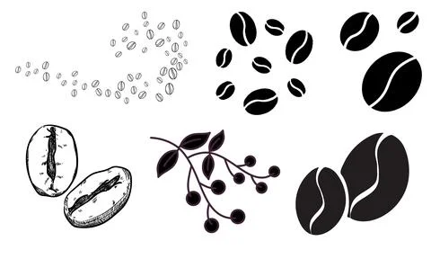 High resolution illustration icons pack of coffee on white background Stock Illustration