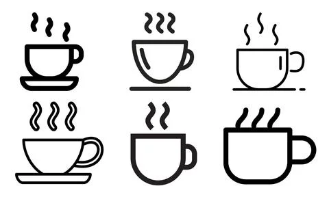 High resolution illustration icons pack of coffee on white background Stock Illustration