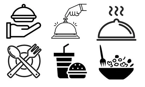 High resolution illustration icons pack of food on white background Stock Illustration
