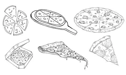 High resolution illustration icons pack of food on white background Stock Illustration