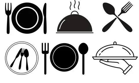 High resolution illustration icons pack of food on white background Stock Illustration