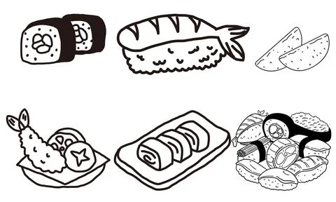High resolution illustration icons pack of food on white background Stock Illustration