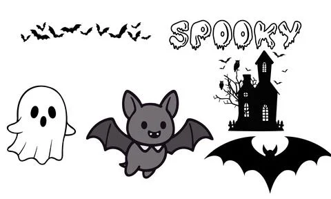 High resolution illustration icons pack of halloween on white background Stock Illustration