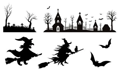 High resolution illustration icons pack of halloween on white background Stock Illustration