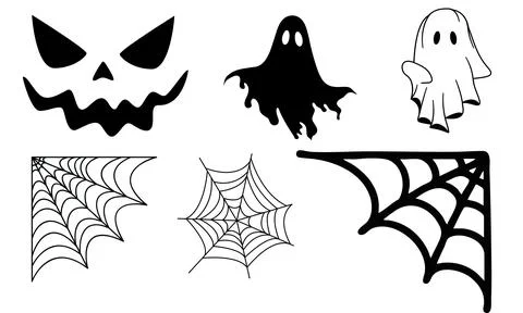 High resolution illustration icons pack of halloween on white background Stock Illustration