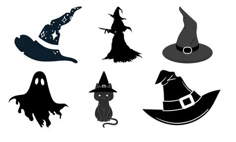 High resolution illustration icons pack of halloween on white background Stock Illustration