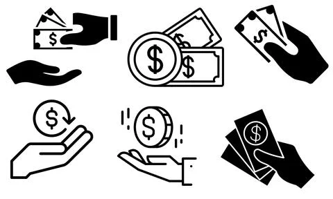 High resolution illustration icons pack of payments on white background Stock Illustration