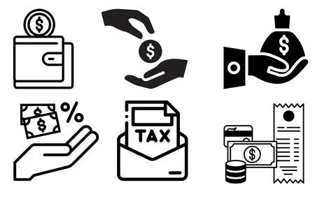High resolution illustration icons pack of payments on white background Stock Illustration