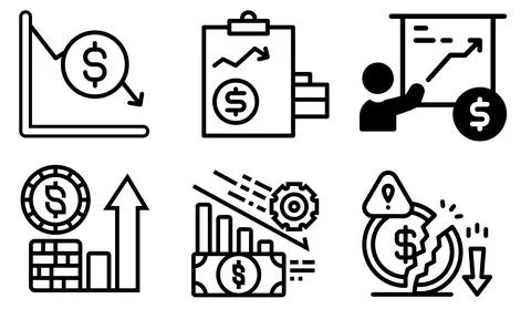 High resolution illustration icons pack of payments on white background Illustrazione stock
