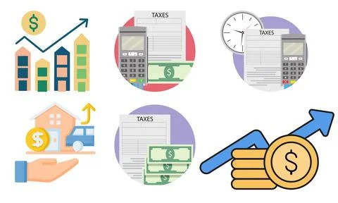 High resolution illustration pack of finance on white background Stock Illustration