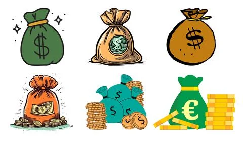 High resolution illustration pack of finance on white background Stock Illustration