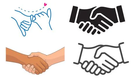 High resolution illustration pack of handshake on white background Stock Illustration