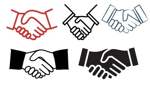 High resolution illustration pack of handshake on white background Stock Illustration