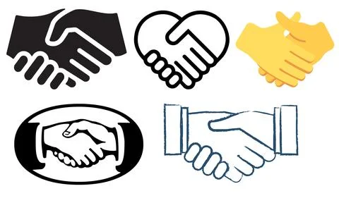 High resolution illustration pack of handshake on white background Stock Illustration