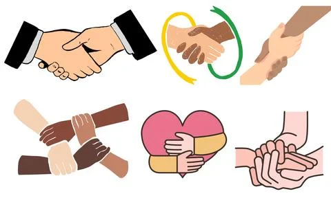 High resolution illustration pack of handshake on white background Stock Illustration