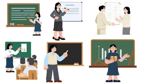 High resolution illustration pack of presentation on white background Stock Illustration
