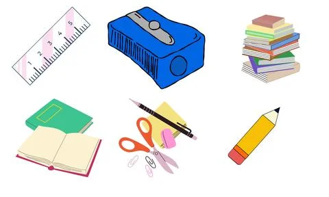 High resolution illustration pack of school characters on white background Stock Illustration