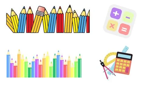 High resolution illustration pack of school characters on white background Illustrazione stock