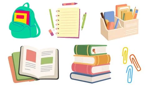 High resolution illustration pack of school characters on white background Stock Illustration
