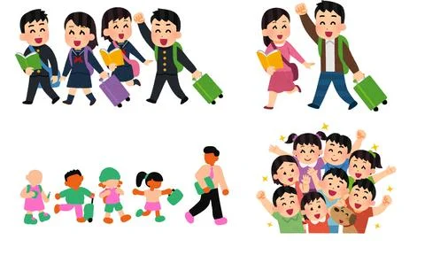 High resolution illustration pack of school characters on white background Illustrazione stock