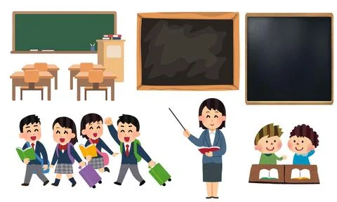 High resolution illustration pack of school characters on white background Stock Illustration