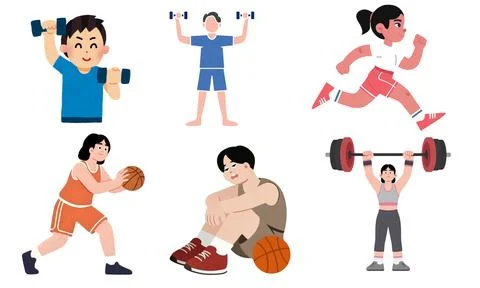 High resolution illustration pack of sport activity on white background Stock Illustration