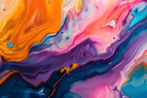 High-resolution image capturing the fluid beauty of marbled paint swirls in.. Stock Photos