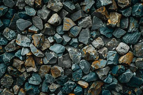 High-resolution image showcasing a pile of multicolored textured rocks Stock Photos