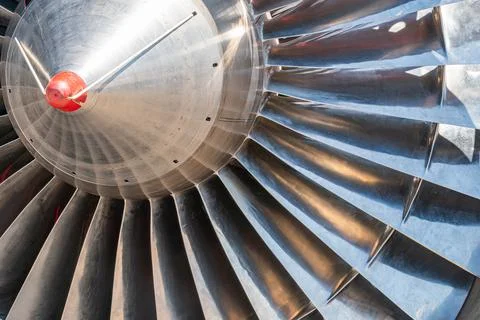 High-Resolution Jet Engine Turbine Close-Up Stock Photos
