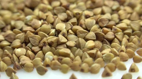 High Resolution Macro of Dry Buckwheat Grain. Dolly Shot. 4K UltraHD, UHD Stock Footage 49175172