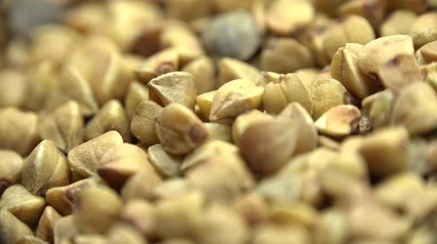 High Resolution Macro of Dry Buckwheat Grain. Dolly Shot. 4K UltraHD, UHD Stock Footage 49175304
