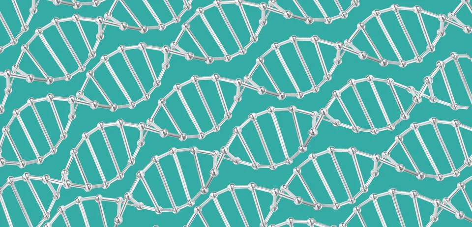 High resolution medical background with pattern from 3d illustration of DNA Stock Illustration