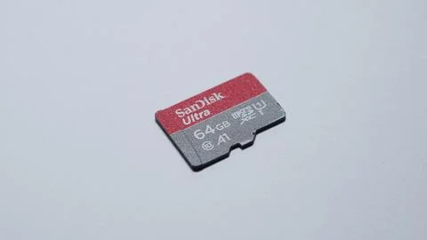 High-Resolution Micro SD Card on White Background Foto stock