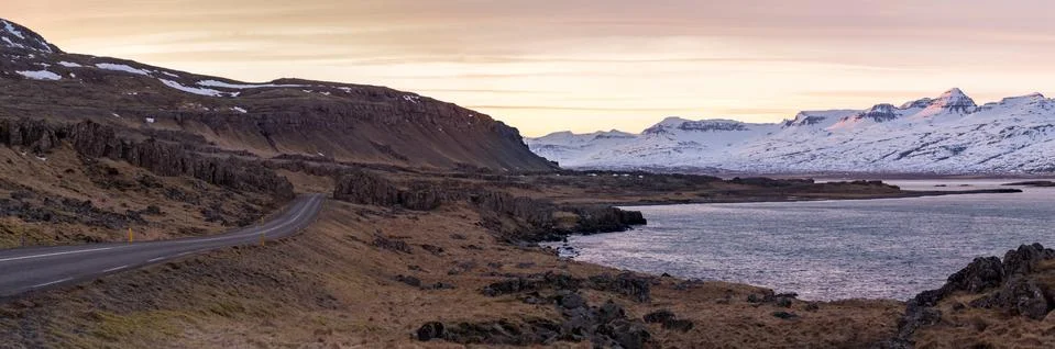 High Resolution Panoramic view on Ring Road, East Fjords, Iceland, Europe, 31 Stock Photos