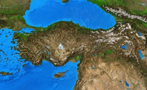 High resolution physical map of Turkey Stock Photos