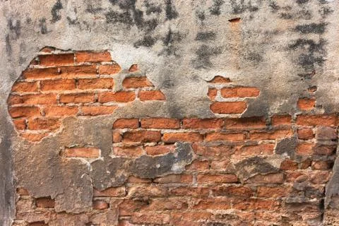 High resolution pictures vintage orange pattern of old brick wal Stock Photos