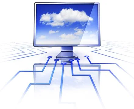 High resolution rendering of a cloud computing concept 库存插图
