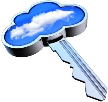 High resolution rendering of a cloud key Illustrazione stock