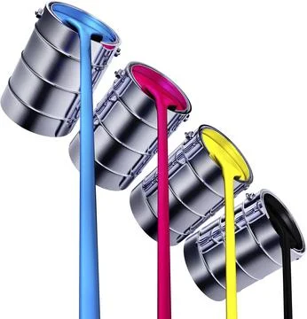 High resolution rendering of a cmyk concept Illustrazione stock